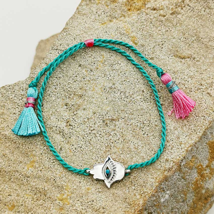 Bracelet Hamsa et ses Petits Pompons