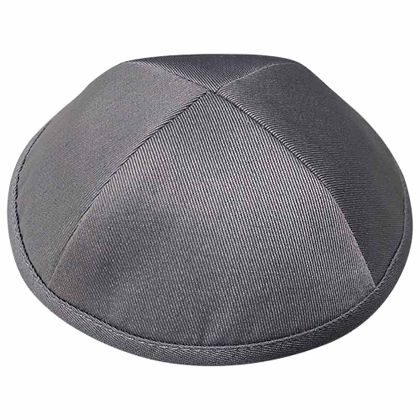 Kippa en tissu gris